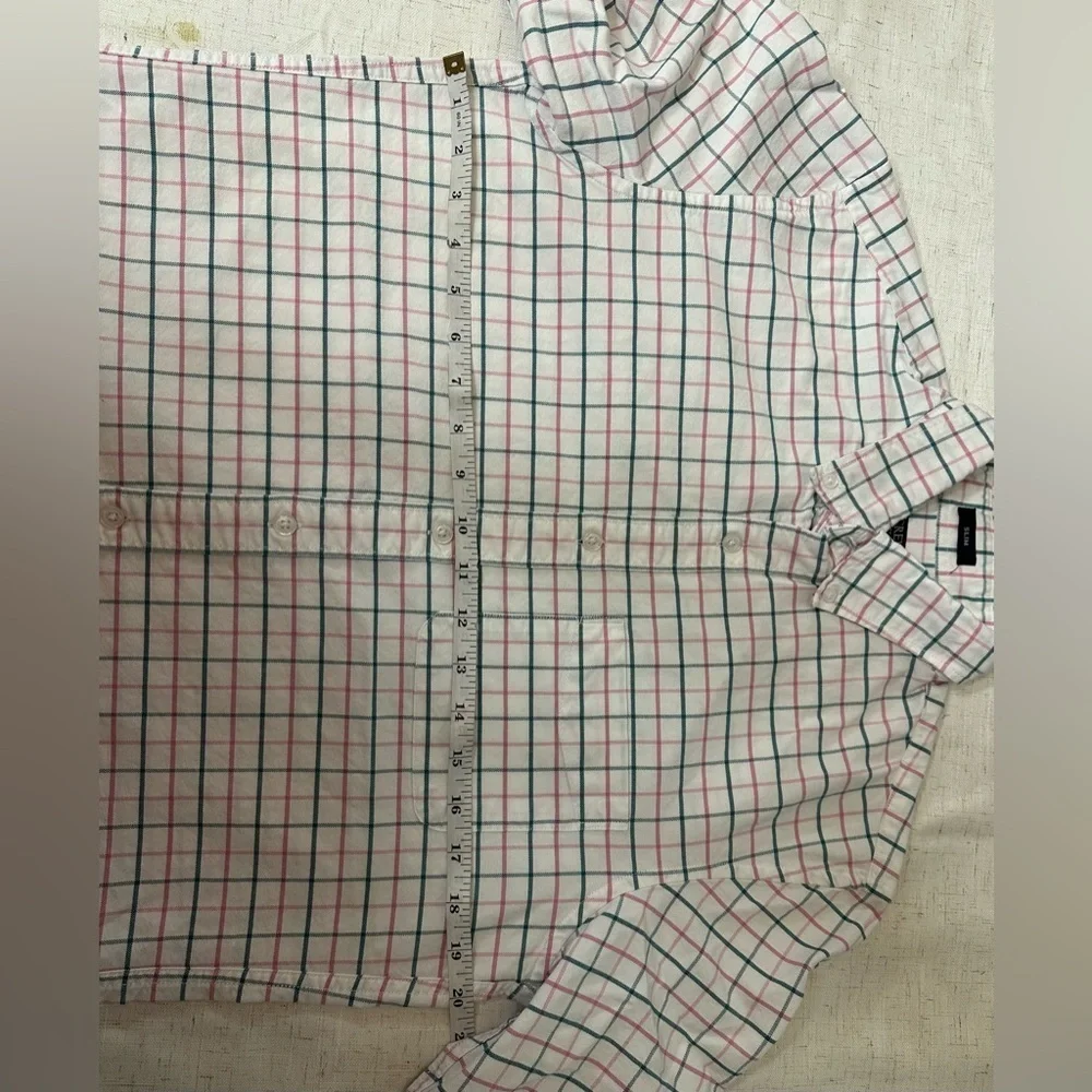J. Crew Men's Pink and Blue Checkered Shirt